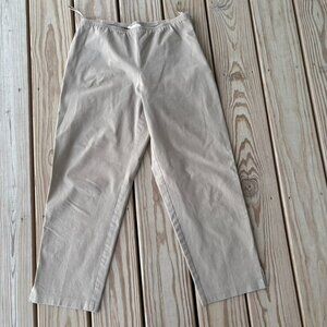 Eileen Fisher Khaki Ankle Pants w Side Zip Medium